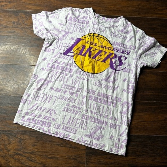 NBA Los Angeles Lakers Logo Printed Short Sleeve T Shirt - Picture 1 of 4